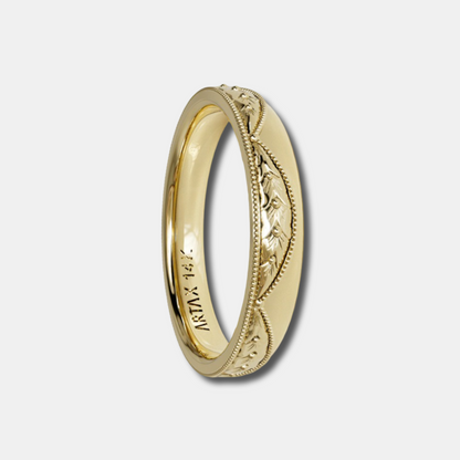 VERONA | 14K Hand-Engraved Double-Level Eternity Wedding Band