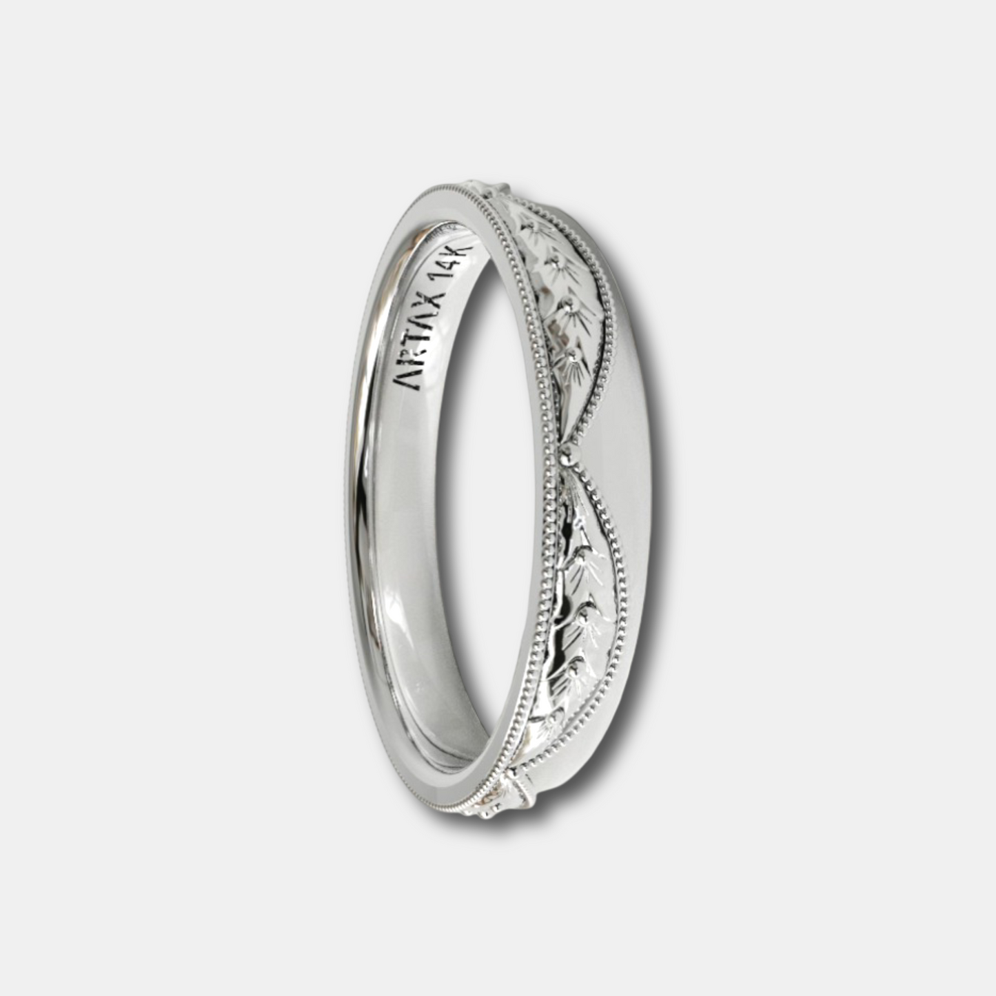 VERONA | 14K Hand-Engraved Double-Level Eternity Wedding Band