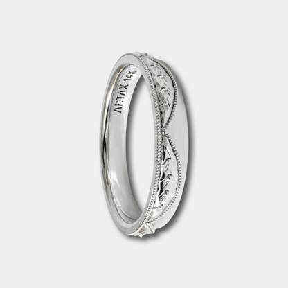 VERONA | 14K Hand-Engraved Double-Level Eternity Wedding Band