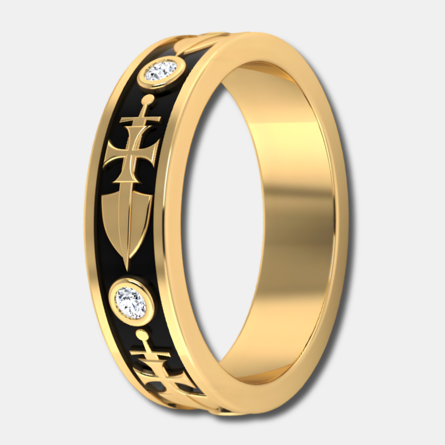 RECONQUISTA | Cross Sword Diamond Wedding Band