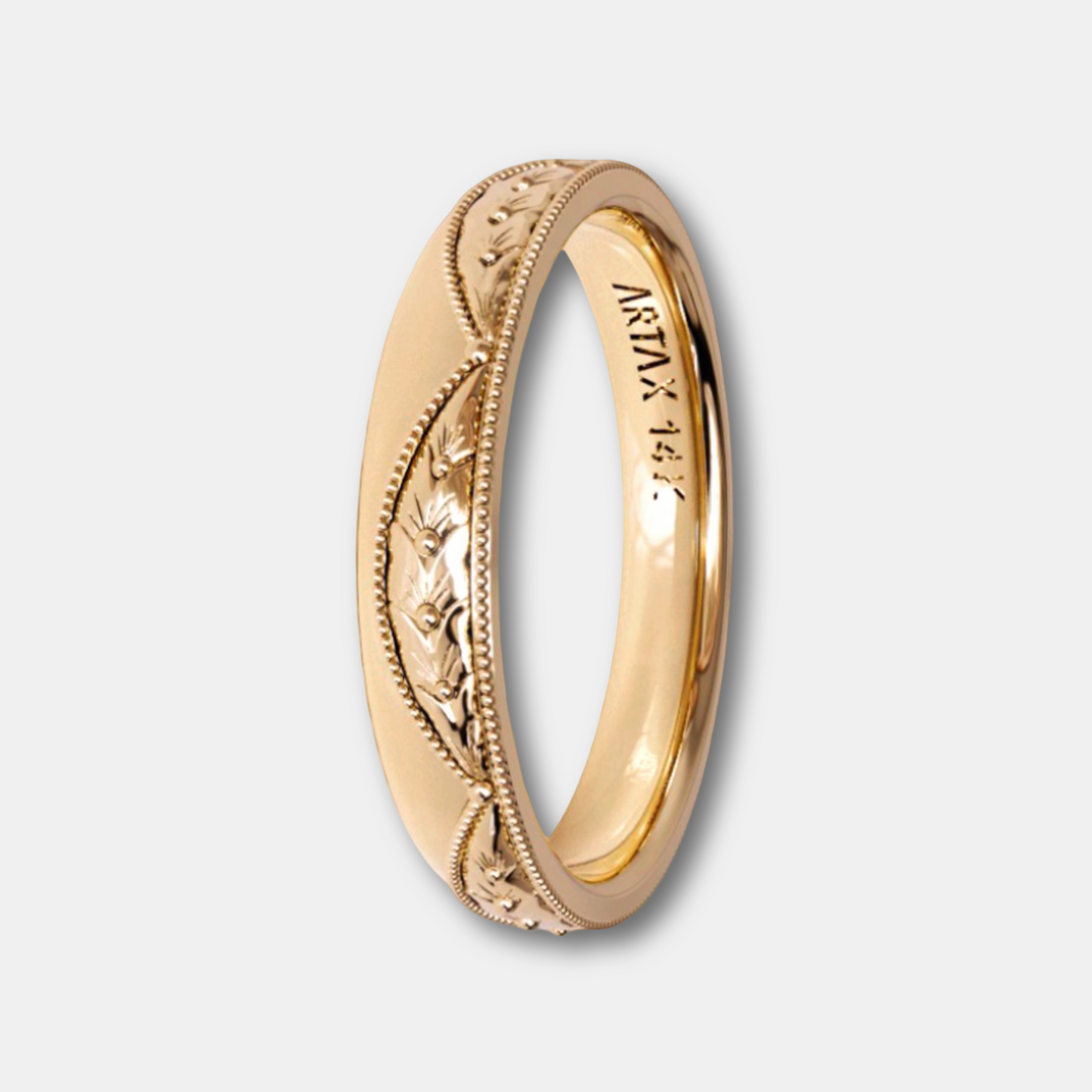 VERONA | 14K Hand-Engraved Double-Level Eternity Wedding Band