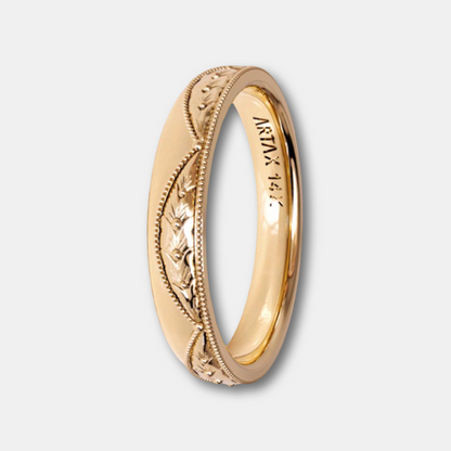 VERONA | 14K Hand-Engraved Double-Level Eternity Wedding Band