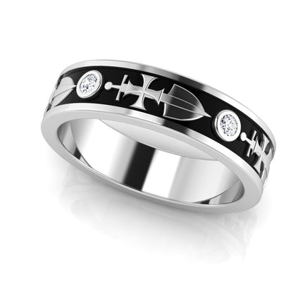 RECONQUISTA | Cross Sword Diamond Wedding Band
