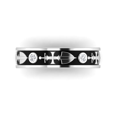 RECONQUISTA | Cross Sword Diamond Wedding Band