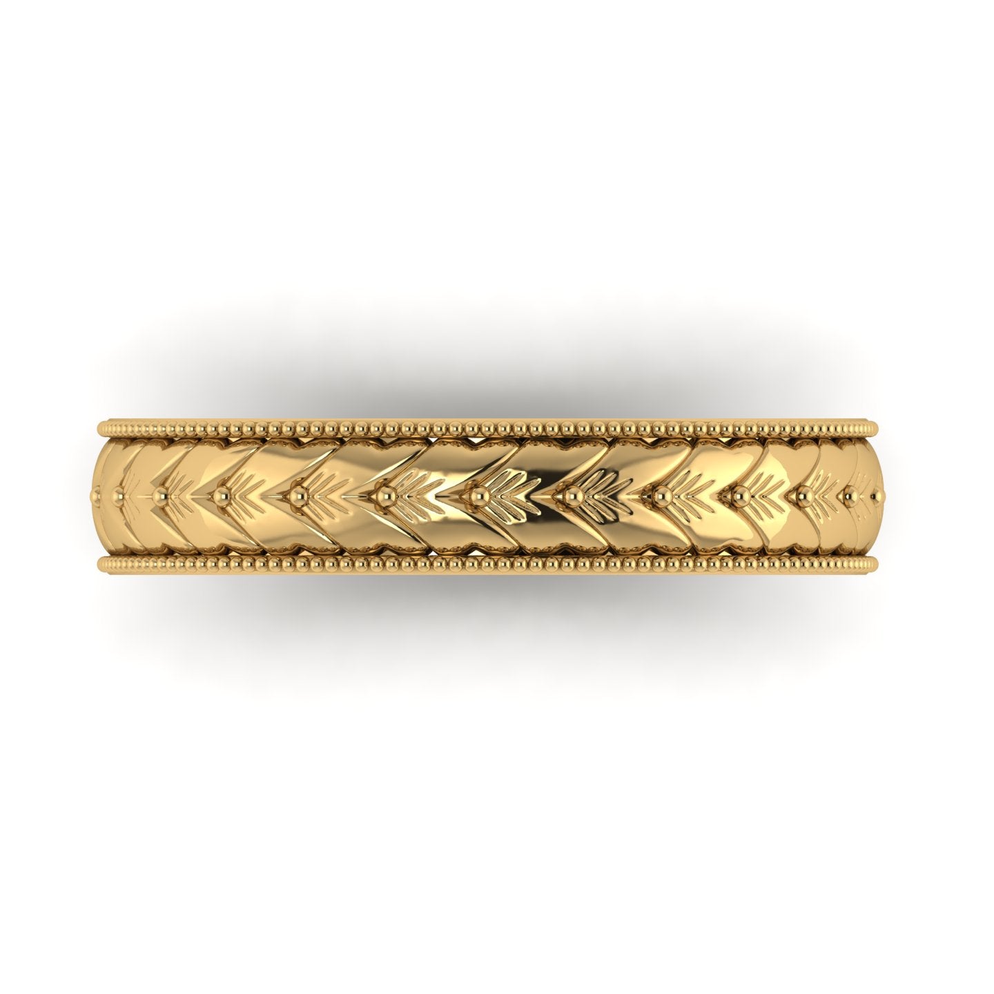 VINTAGE | Antique Style Wheat Pattern Hand-Carved Eternity Wedding Band, Stackable Ring