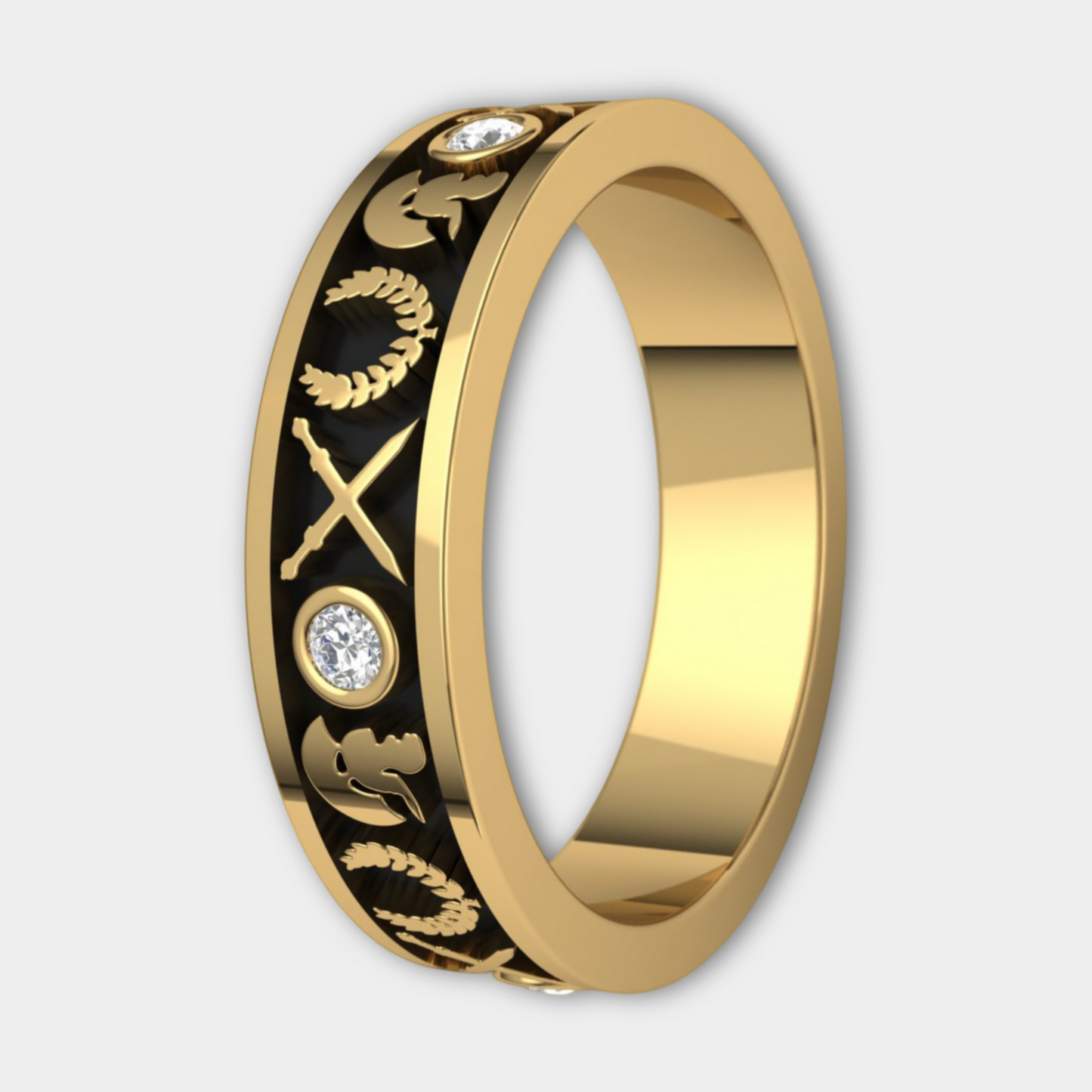 CENTURION | 14K Ancient Rome Diamond Wedding Ring