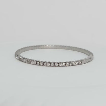 2 Ct Diamond Flexible Dangle Bracelet, Handmade in Italy
