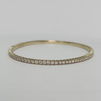 2 Ct Diamond Flexible Dangle Bracelet, Handmade in Italy