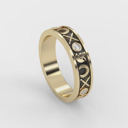 CENTURION | 14K Ancient Rome Diamond Wedding Ring