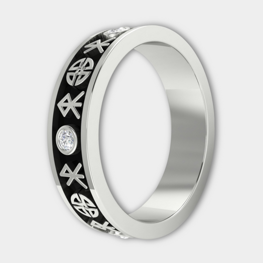 ViKING | Nordic Courage Love Shield Knot Diamond Wedding Band, Men's Index Ring